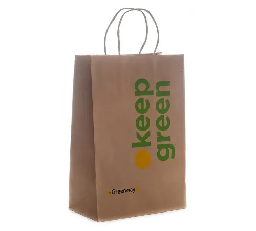 Крафтовый пакет малый Greenway, 32×22×12 см — артикул 17005
