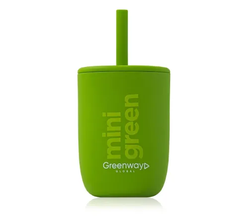 Детский стакан с трубочкой mini green, 300 мл — артикул 17043