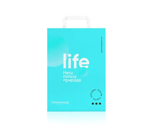 Пакет «Life» малый крафтовый, 32×22×12 см — артикул 17048