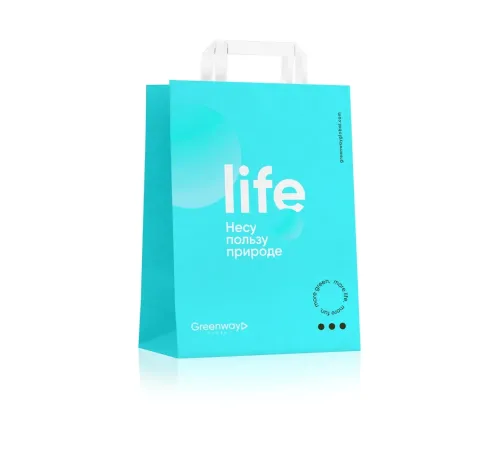 Пакет «Life» малый крафтовый, 32×22×12 см — артикул 17048