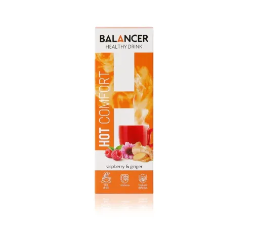 Горячий напиток для иммунитета BALANCER HOT COMFORT со вкусом «Малина-имбирь», 10 стиков — артикул 01232