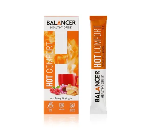 Горячий напиток для иммунитета BALANCER HOT COMFORT со вкусом «Малина-имбирь», 10 стиков — артикул 01232