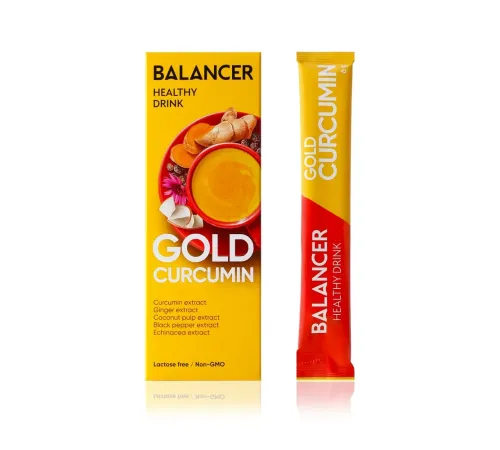 Напиток с куркумином BALANCER GOLD CURCUMIN, 10 стиков — «золотое молоко»
