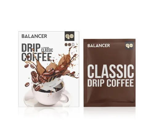 Свежеобжаренный молотый кофе BALANCER с классическим вкусом и рейши, 5 дрип-пакетов — артикул 012625