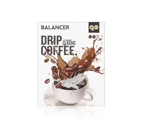 Свежеобжаренный молотый кофе BALANCER с классическим вкусом и рейши, 5 дрип-пакетов — артикул 012625