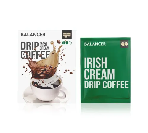 Свежеобжаренный молотый кофе BALANCER со вкусом ирландского крема и рейши, 5 дрип-пакетов — артикул 012627