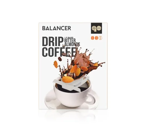 Свежеобжаренный молотый кофе BALANCER со вкусом горького миндаля и рейши, 5 дрип-пакетов — артикул 012628