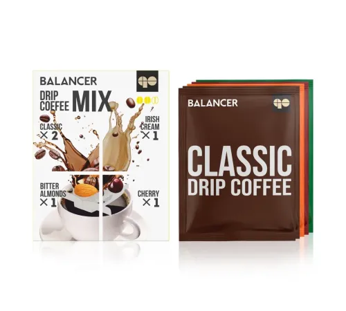 Свежеобжаренный молотый кофе BALANCER «Микс вкусов» с рейши, 5 дрип-пакетов — артикул 012629