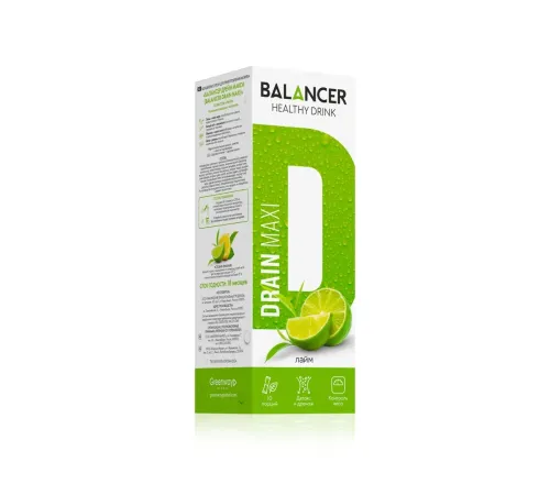 Дренирующий напиток BALANCER DRAIN MAXI со вкусом «Лайм», 10 стиков — артикул 012630
