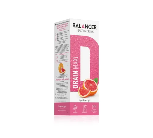 Дренирующий напиток BALANCER DRAIN MAXI со вкусом «Грейпфрут», 10 стиков — артикул 012636