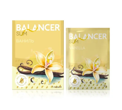 Веганский коктейль BALANCER Slim со вкусом «Ваниль», 5 саше — артикул 012644