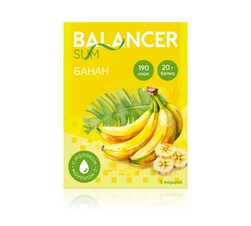 Коктейль BALANCER Slim со вкусом «Банан», 5 саше — артикул 012646