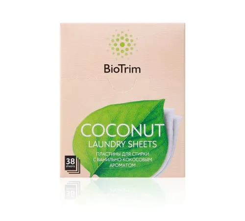 Пластины для стирки деликатных тканей BioTrim COCONUT, 38 шт. — артикул 03704