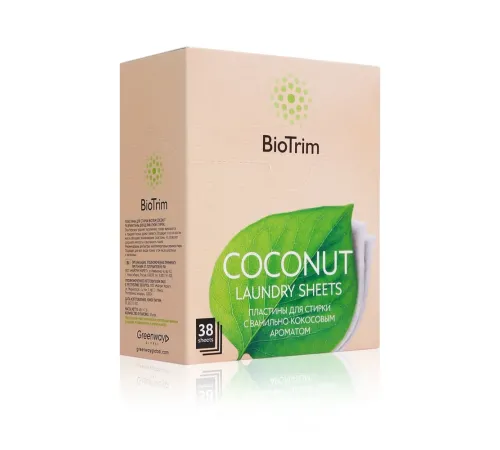 Пластины для стирки деликатных тканей BioTrim COCONUT, 38 шт. — артикул 03704
