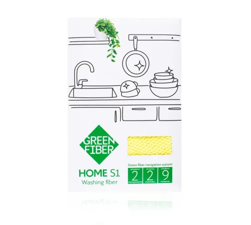 Файбер Green Fiber HOME S1 для мытья посуды — жёлтый, артикул 06006