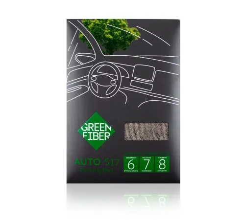 Файбер для уборки салона Green Fiber AUTO S17 — серый, артикул 06074