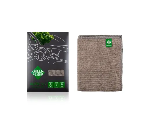 Файбер для уборки салона Green Fiber AUTO S17 — серый, артикул 06074