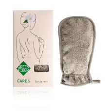 Мочалка-скраб для душа Green Fiber CARE 5, серая