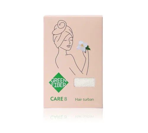 Тюрбан для сушки волос Green Fiber CARE 8 — молочный, артикул 06092