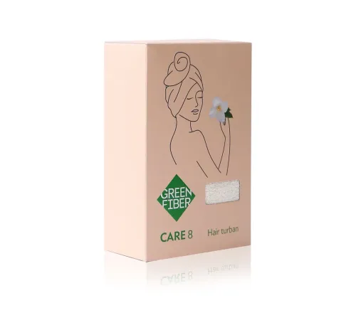 Тюрбан для сушки волос Green Fiber CARE 8 — молочный, артикул 06092