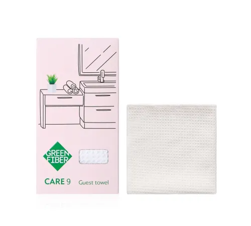 Вафельное полотенце для гостей Green Fiber CARE 9 — молочное, 33 × 33 см, артикул 06094