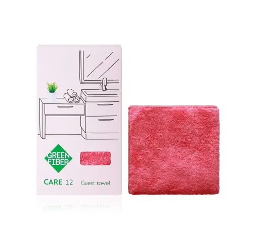 Гостевое полотенце Green Fiber CARE 12 — коралловое, 33 × 33 см, артикул 06097