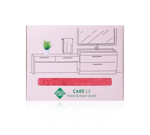Полотенце для рук и лица Green Fiber CARE 13 — коралловое, 50 × 80 см, артикул 06098