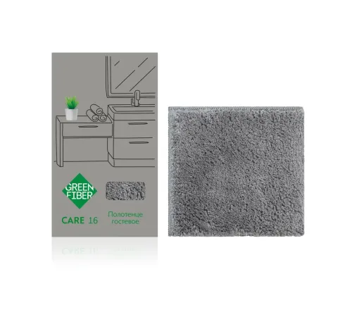 Гостевое полотенце Green Fiber CARE 16 — серое, 33 × 33 см, артикул 06100
