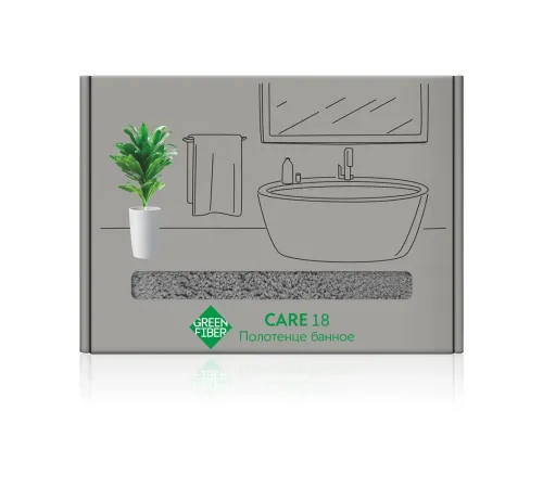 Банное полотенце Green Fiber CARE 18 — серое, 80 × 150 см, артикул 06127