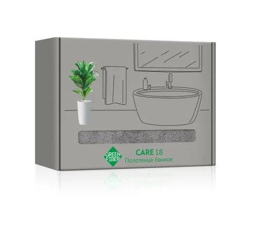 Банное полотенце Green Fiber CARE 18 — серое, 80 × 150 см, артикул 06127