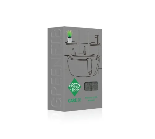 Длинная мочалка-скраб для спины Green Fiber CARE 20 — серая, артикул 06140