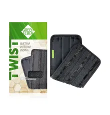 Насадка из микроволокна для швабры с отжимом Green Fiber TWIST, серая