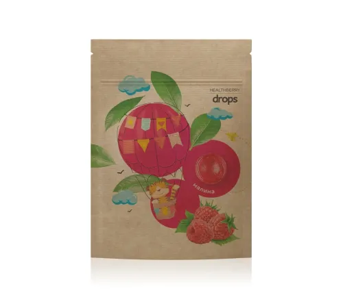 Леденцы «Малина» Healthberry с витамином C, 12 шт. — артикул 01424