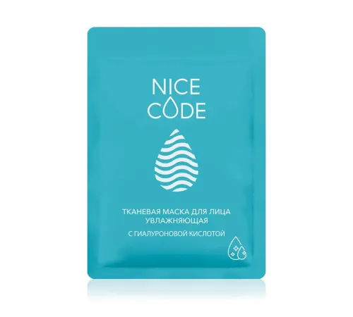 Тканевая маска для лица увлажняющая с гиалуроновой кислотой Nice Code, 24 мл — артикул 02970