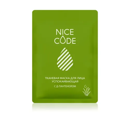 Тканевая маска для лица успокаивающая с D-пантенолом Nice Code, 24 мл — артикул 02973