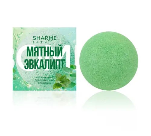 Бурлящий шар для ванны «Мятный эвкалипт» Sharme Bath, 200 г