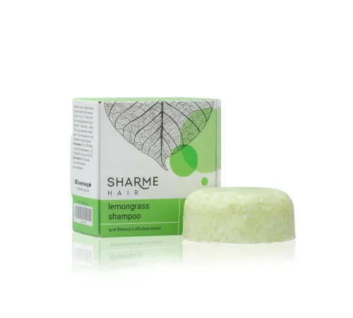Твёрдый шампунь Sharme Hair Lemongrass с ароматом лемонграсса для тусклых волос, 50 г — артикул 02763