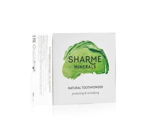 Фитоминеральный зубной порошок Sharme Minerals «Защита и восстановление», 46 г — артикул 02501