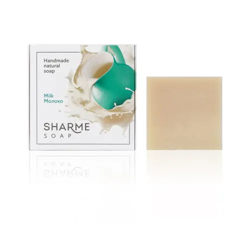 Натуральное твёрдое мыло ручной работы с молочным ароматом SHARME SOAP, 80 г — артикул 02310
