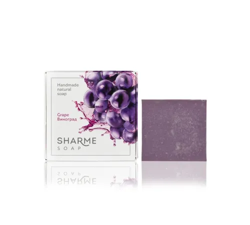 Натуральное твёрдое мыло ручной работы с ароматом винограда SHARME SOAP, 80 г — артикул 02770
