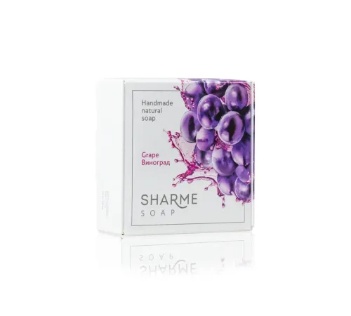 Натуральное твёрдое мыло ручной работы с ароматом винограда SHARME SOAP, 80 г — артикул 02770