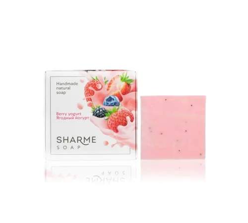 Натуральное твёрдое мыло ручной работы с ароматом ягодного йогурта SHARME SOAP, 80 г — артикул 02771