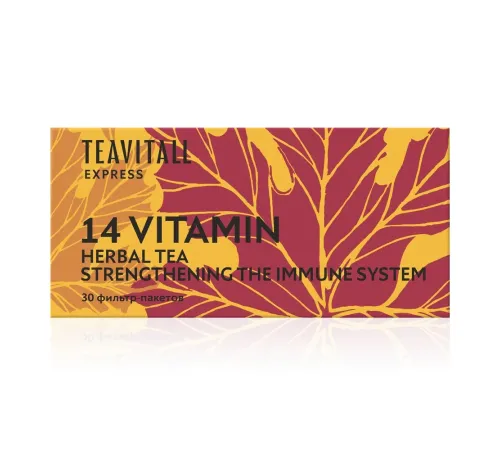 Чайный напиток для укрепления иммунитета TeaVitall Express Vitamin 14, 30 фильтр-пакетов — артикул 01545
