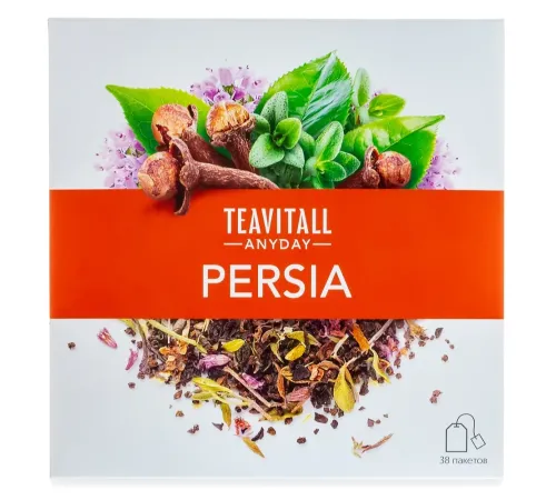 Чайный напиток TeaVitall Anyday «Persia» — чёрный чай с чабрецом и гвоздикой, 38 фильтр-пакетов — артикул 01583