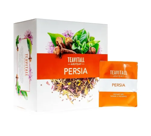 Чайный напиток TeaVitall Anyday «Persia» — чёрный чай с чабрецом и гвоздикой, 38 фильтр-пакетов — артикул 01583