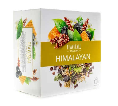 Чайный напиток TeaVitall Anyday «Himalayan» — чёрный чай с гречихой, аронией, таволгой и гречишным мёдом, 38 фильтр-пакетов — артикул 01586