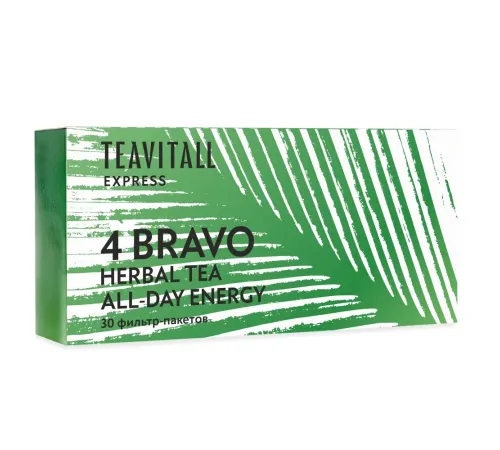 Чайный напиток для борьбы с усталостью TeaVitall Express Bravo 4, 30 фильтр-пакетов — артикул 01593