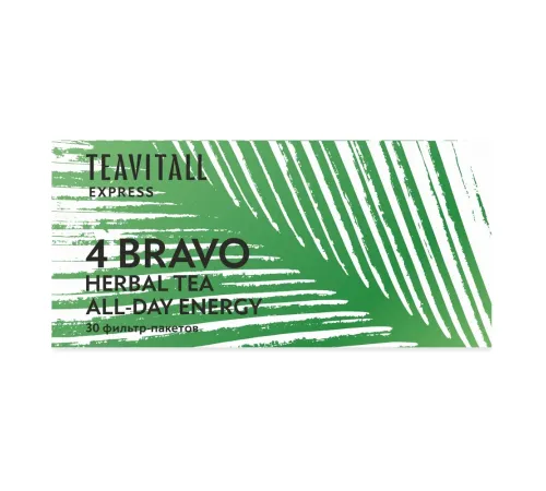 Чайный напиток для борьбы с усталостью TeaVitall Express Bravo 4, 30 фильтр-пакетов — артикул 01593