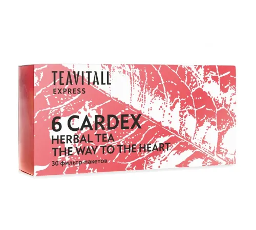 Чайный напиток для сердечно-сосудистой системы TeaVitall Express Cardex 6, 30 фильтр-пакетов — артикул 01595