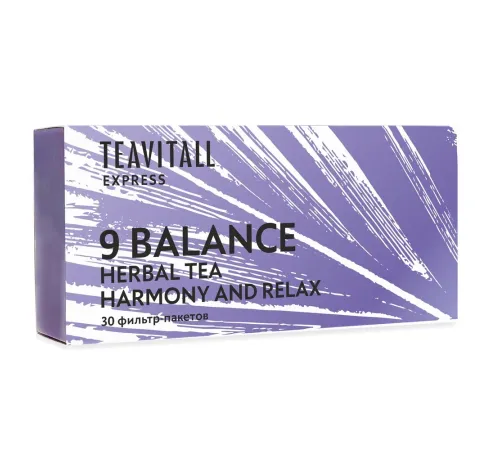 Чайный напиток успокаивающий TeaVitall Express Balance 9, 30 фильтр-пакетов — артикул 01598